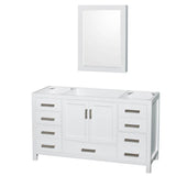 Wyndham Collection - Sheffield 60 Inch Single Bathroom Vanity in White, No Countertop, No Sink, and Medicine Cabinet - White