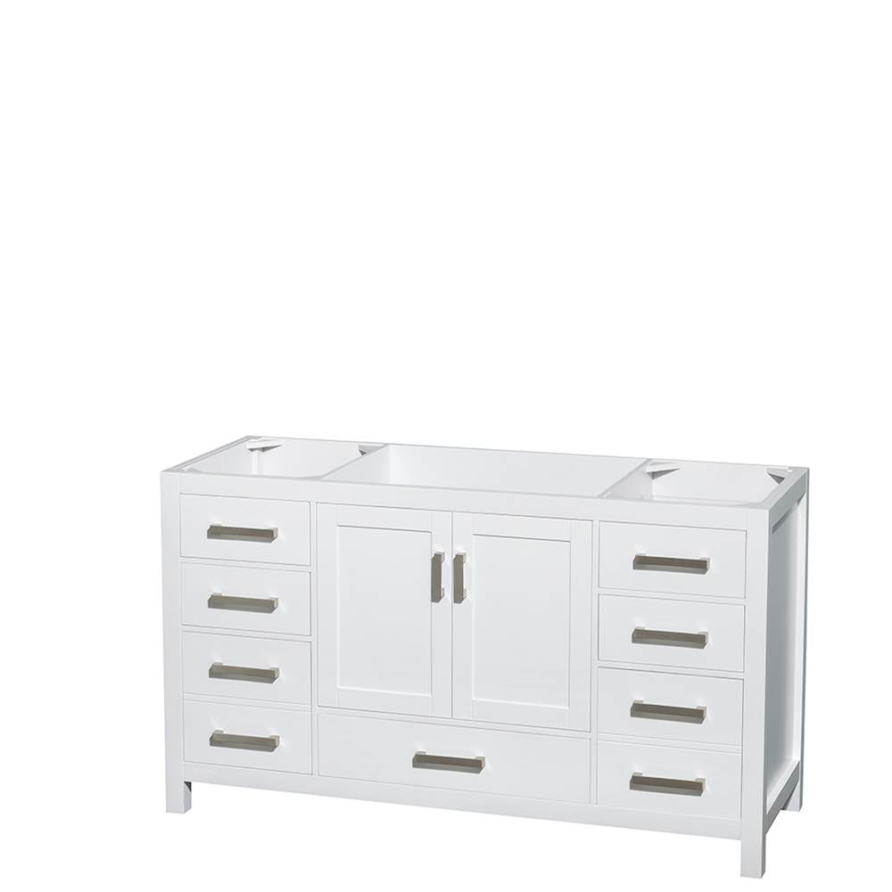 Sheffield 60 Inch Single Bathroom Vanity in Espresso, White Carrara Marble Countertop, Undermount Oval Sink, and 58 Inch Mirror