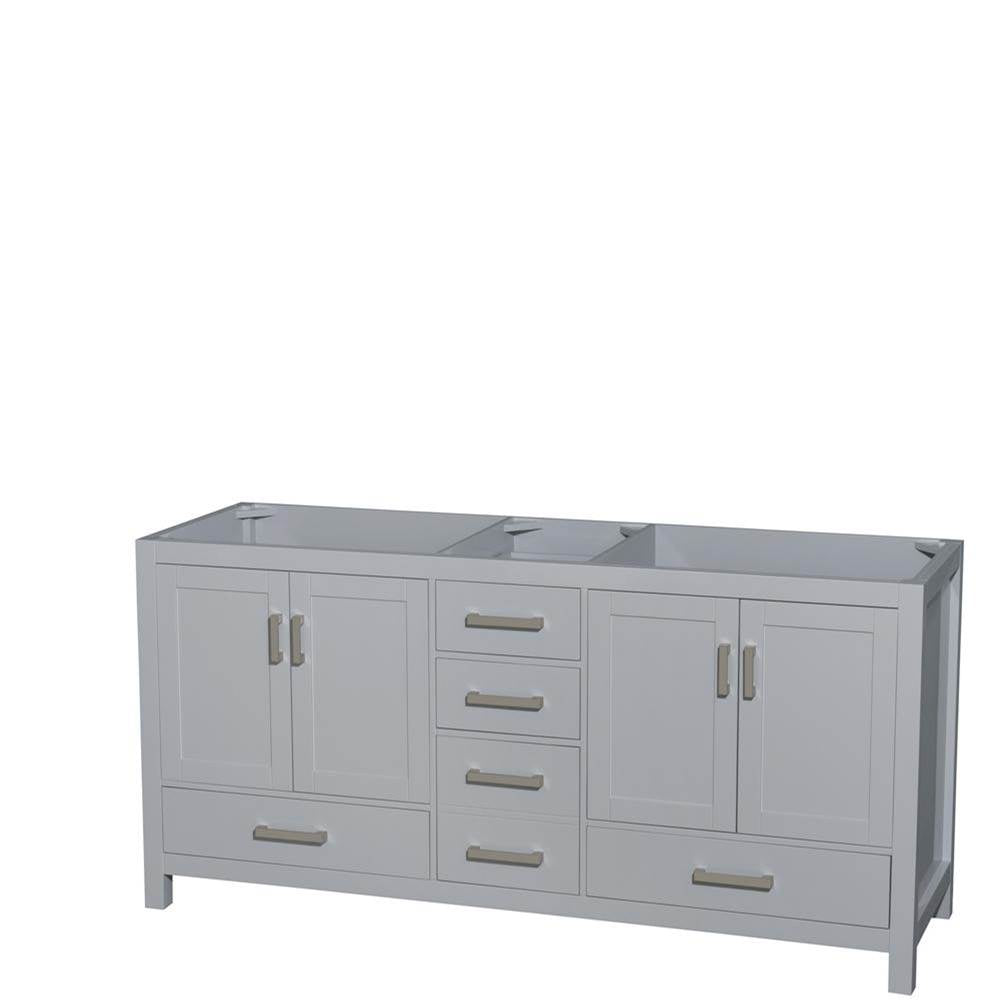 Wyndham Collection - Sheffield 72 Inch Double Bathroom Vanity in Gray, No Countertop, No Sink, and No Mirror - Gray