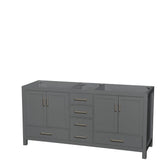 Wyndham Collection - Sheffield 72 Inch Double Bathroom Vanity in Dark Gray, No Countertop, No Sink, and No Mirror - Dark Gray
