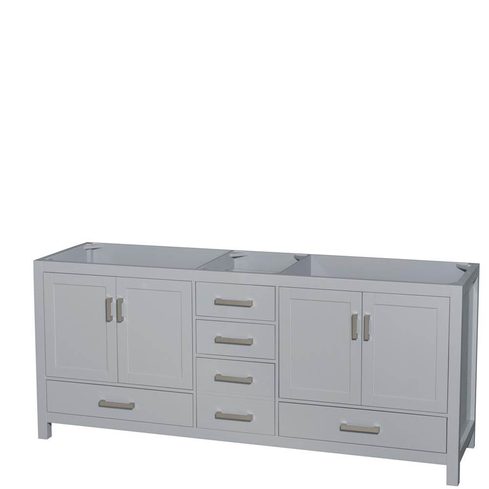 Wyndham Collection - Sheffield 80 Inch Double Bathroom Vanity in Gray, No Countertop, No Sink, and No Mirror - Gray