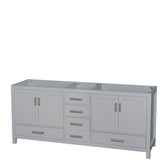 Wyndham Collection - Sheffield 80 Inch Double Bathroom Vanity in Gray, No Countertop, No Sink, and No Mirror - Gray