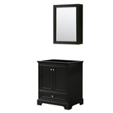 Wyndham Collection - Deborah 30 Inch Single Bathroom Vanity in Dark Espresso, No Countertop, No Sink, and Medicine Cabinet - Dark Espresso