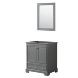 Wyndham Collection - Deborah 30 Inch Single Bathroom Vanity in Dark Gray, No Countertop, No Sink, and 24 Inch Mirror - Dark Gray