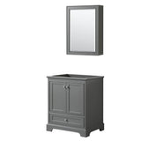 Wyndham Collection - Deborah 30 Inch Single Bathroom Vanity in Dark Gray, No Countertop, No Sink, and Medicine Cabinet - Dark Gray