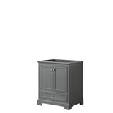 Wyndham Collection - Deborah 30 Inch Single Bathroom Vanity in Dark Gray, No Countertop, No Sink, and No Mirror - Dark Gray