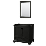Wyndham Collection - Deborah 36 Inch Single Bathroom Vanity in Dark Espresso, No Countertop, No Sink, and 24 Inch Mirror - Dark Espresso