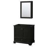 Wyndham Collection - Deborah 36 Inch Single Bathroom Vanity in Dark Espresso, No Countertop, No Sink, and Medicine Cabinet - Dark Espresso