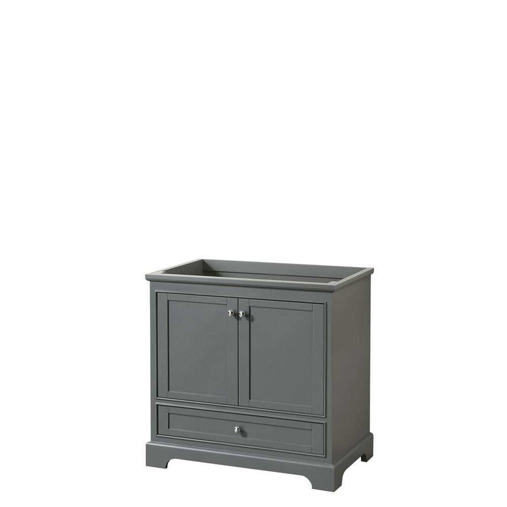 Wyndham Collection - Deborah 36 Inch Single Bathroom Vanity in Dark Gray, No Countertop, No Sink, and No Mirror - Dark Gray