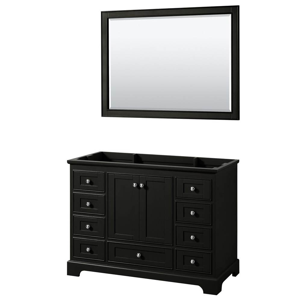 Wyndham Collection - Deborah 48 Inch Single Bathroom Vanity in Dark Espresso, No Countertop, No Sink, and 46 Inch Mirror - Dark Espresso