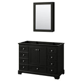 Wyndham Collection - Deborah 48 Inch Single Bathroom Vanity in Dark Espresso, No Countertop, No Sink, and Medicine Cabinet - Dark Espresso