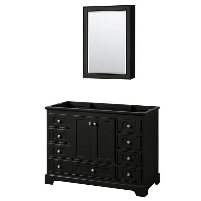 Wyndham Collection - Deborah 48 Inch Single Bathroom Vanity in Dark Espresso, No Countertop, No Sink, and Medicine Cabinet - Dark Espresso