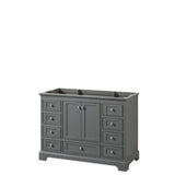 Wyndham Collection - Deborah 48 Inch Single Bathroom Vanity in Dark Gray, No Countertop, No Sink, and No Mirror - Dark Gray