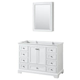 Wyndham Collection - Deborah 48 Inch Single Bathroom Vanity in White, No Countertop, No Sink, and Medicine Cabinet - White