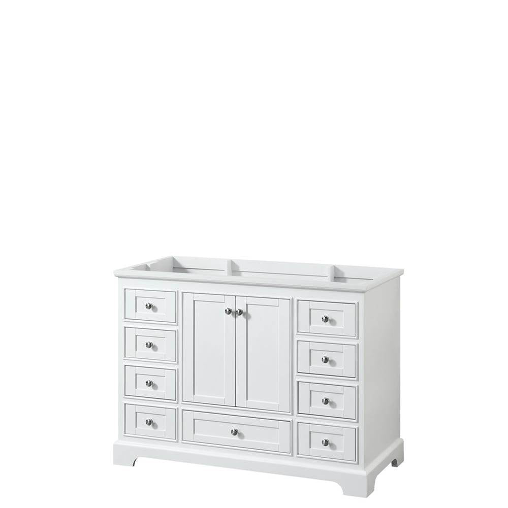 Wyndham Collection - Deborah 48 Inch Single Bathroom Vanity in White, No Countertop, No Sink, and No Mirror - White