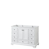 Wyndham Collection - Deborah 48 Inch Single Bathroom Vanity in White, No Countertop, No Sink, and No Mirror - White