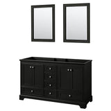 Wyndham Collection - Deborah 60 Inch Double Bathroom Vanity in Dark Espresso, No Countertop, No Sinks, and 24 Inch Mirrors - Dark Espresso