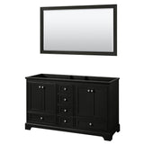 Wyndham Collection - Deborah 60 Inch Double Bathroom Vanity in Dark Espresso, No Countertop, No Sinks, and 58 Inch Mirror - Dark Espresso