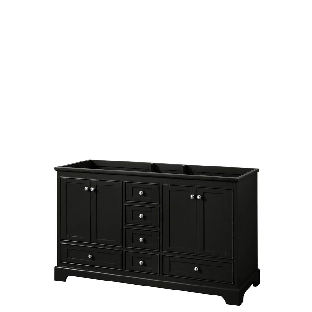 Wyndham Collection - Deborah 60 Inch Double Bathroom Vanity in Dark Espresso, No Countertop, No Sinks, and No Mirrors - Dark Espresso