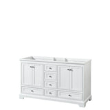 Wyndham Collection - Deborah 60 Inch Double Bathroom Vanity in White, No Countertop, No Sinks, and No Mirror - White
