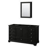 Wyndham Collection - Deborah 60 Inch Single Bathroom Vanity in Dark Espresso, No Countertop, No Sink, and Medicine Cabinet - Dark Espresso