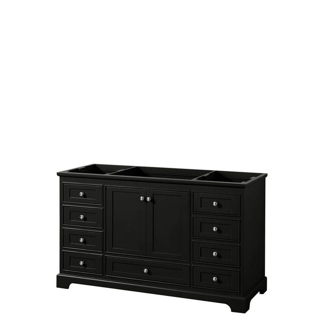 Wyndham Collection - Deborah 60 Inch Single Bathroom Vanity in Dark Espresso, No Countertop, No Sink, and No Mirror - Dark Espresso
