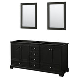 Wyndham Collection - Deborah 72 Inch Double Bathroom Vanity in Dark Espresso, No Countertop, No Sinks, and 24 Inch Mirrors - Dark Espresso