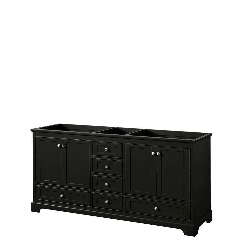 Wyndham Collection - Deborah 72 Inch Double Bathroom Vanity in Dark Espresso, No Countertop, No Sinks, and No Mirrors - Dark Espresso