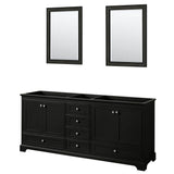 Wyndham Collection - Deborah 80 Inch Double Bathroom Vanity in Dark Espresso, No Countertop, No Sinks, and 24 Inch Mirrors - Dark Espresso