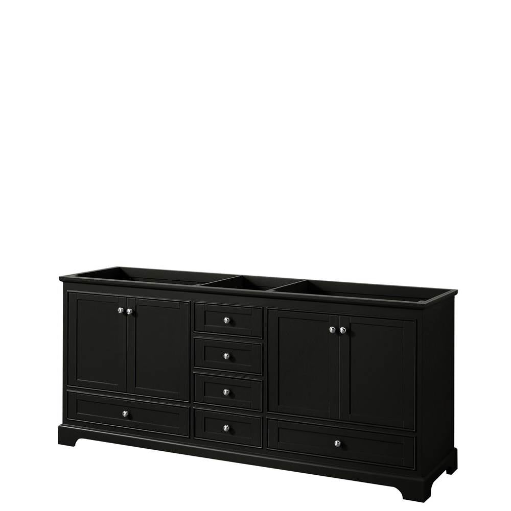 Wyndham Collection - Deborah 80 Inch Double Bathroom Vanity in Dark Espresso, No Countertop, No Sinks, and No Mirrors - Dark Espresso