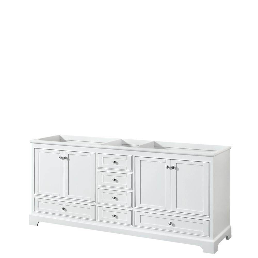 Wyndham Collection - Deborah 80 Inch Double Bathroom Vanity in White, No Countertop, No Sinks, and No Mirrors - White