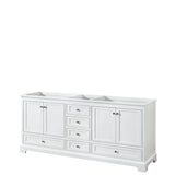Wyndham Collection - Deborah 80 Inch Double Bathroom Vanity in White, No Countertop, No Sinks, and No Mirrors - White