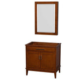 Wyndham Collection - Hatton 36 Inch Single Bathroom Vanity in Light Chestnut, No Countertop, No Sink, and Medicine Cabinet - Light Chestnut