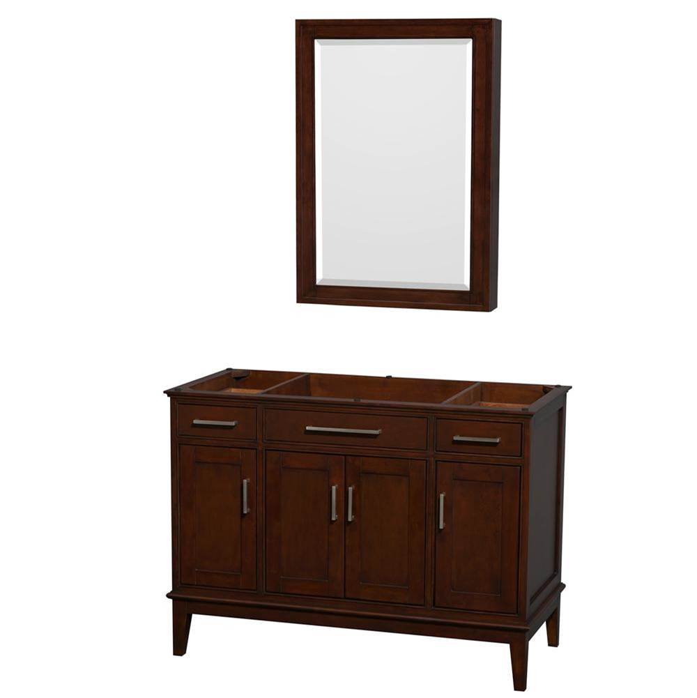 Wyndham Collection - Hatton 48 Inch Single Bathroom Vanity in Dark Chestnut, No Countertop, No Sink, and Medicine Cabinet - Dark Chestnut