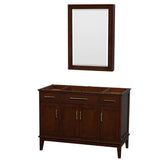 Wyndham Collection - Hatton 48 Inch Single Bathroom Vanity in Dark Chestnut, No Countertop, No Sink, and Medicine Cabinet - Dark Chestnut