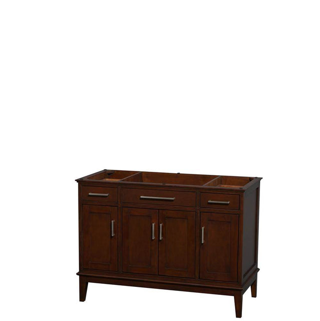 Wyndham Collection - Hatton 48 Inch Single Bathroom Vanity in Dark Chestnut, No Countertop, No Sink, and No Mirror - Dark Chestnut