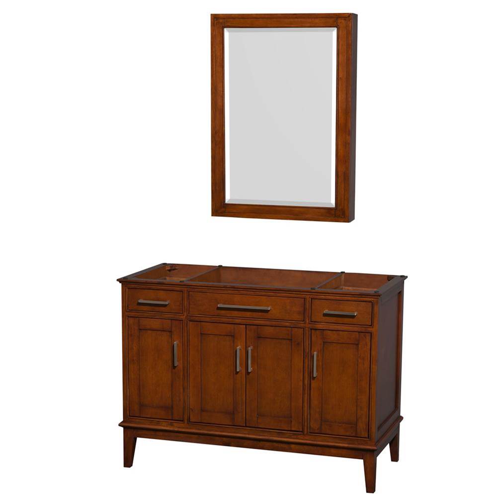 Wyndham Collection - Hatton 48 Inch Single Bathroom Vanity in Light Chestnut, No Countertop, No Sink, and Medicine Cabinet - Light Chestnut