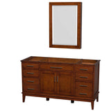 Wyndham Collection - Hatton 60 Inch Single Bathroom Vanity in Light Chestnut, No Countertop, No Sink, and Medicine Cabinet - Light Chestnut