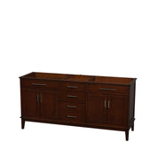 Wyndham Collection - Hatton 72 Inch Double Bathroom Vanity in Dark Chestnut, No Countertop, No Sinks, and No Mirror - Dark Chestnut