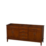 Wyndham Collection - Hatton 72 Inch Double Bathroom Vanity in Light Chestnut, No Countertop, No Sinks, and No Mirror - Light Chestnut
