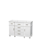 Wyndham Collection - Berkeley 48 Inch Single Bathroom Vanity in White with No Countertop, No Sink, No Mirror - White