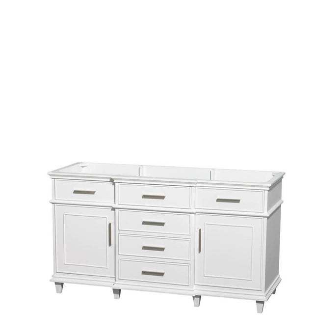 Wyndham Collection - Berkeley 60 Inch Single Bathroom Vanity in White with No Countertop, No Sink, No Mirror - White