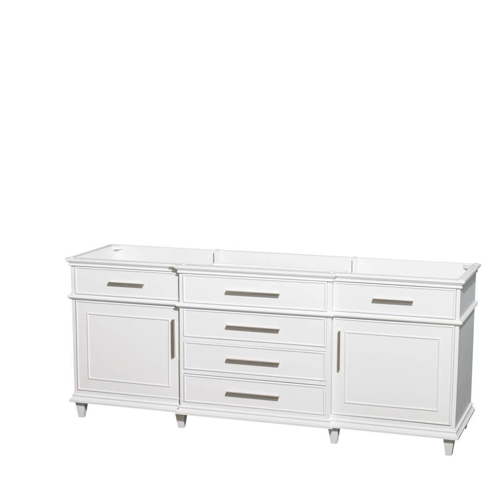Wyndham Collection - Berkeley 80 Inch Double Bathroom Vanity in White with No Countertop, No Sinks, No Mirror - White