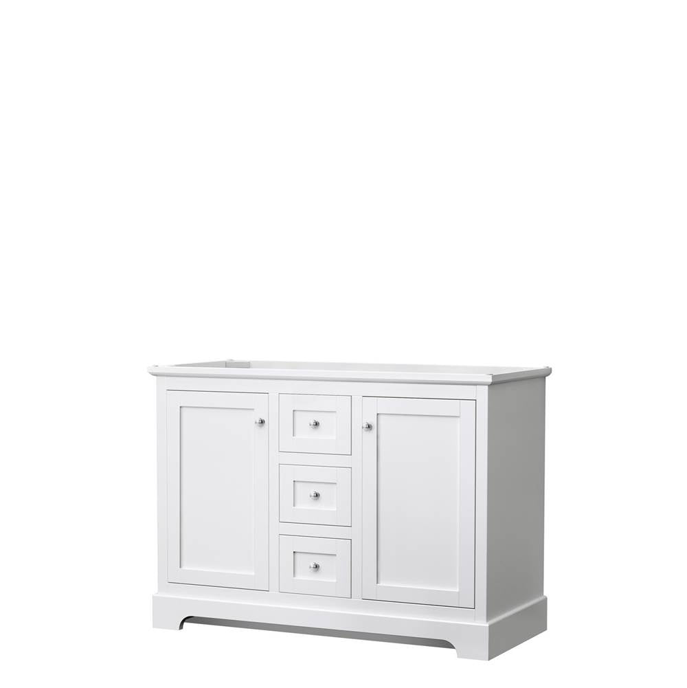 Wyndham Collection - Avery 48 Inch Double Bathroom Vanity in White, No Countertop, No Sinks, No Mirror