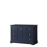 Wyndham Collection - Avery 48 Inch Single Bathroom Vanity in Dark Blue, No Countertop, No Sink, and No Mirror - Dark Blue