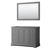 Wyndham Collection - Avery 48 Inch Single Bathroom Vanity in Dark Gray, No Countertop, No Sink, and 46 Inch Mirror - Dark Gray