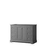 Wyndham Collection - Avery 48 Inch Single Bathroom Vanity in Dark Gray, No Countertop, No Sink, and No Mirror - Dark Gray