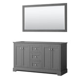 Wyndham Collection - Avery 60 Inch Double Bathroom Vanity in Dark Gray, No Countertop, No Sinks, and 58 Inch Mirror - Dark Gray