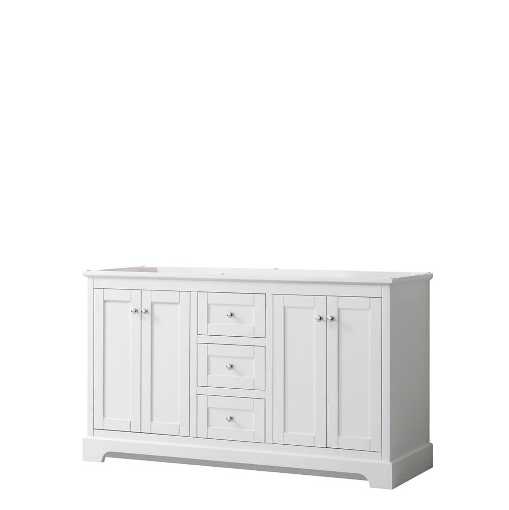 Wyndham Collection - Avery 60 Inch Double Bathroom Vanity in White, No Countertop, No Sinks, and No Mirror - White
