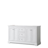 Wyndham Collection - Avery 60 Inch Double Bathroom Vanity in White, No Countertop, No Sinks, and No Mirror - White